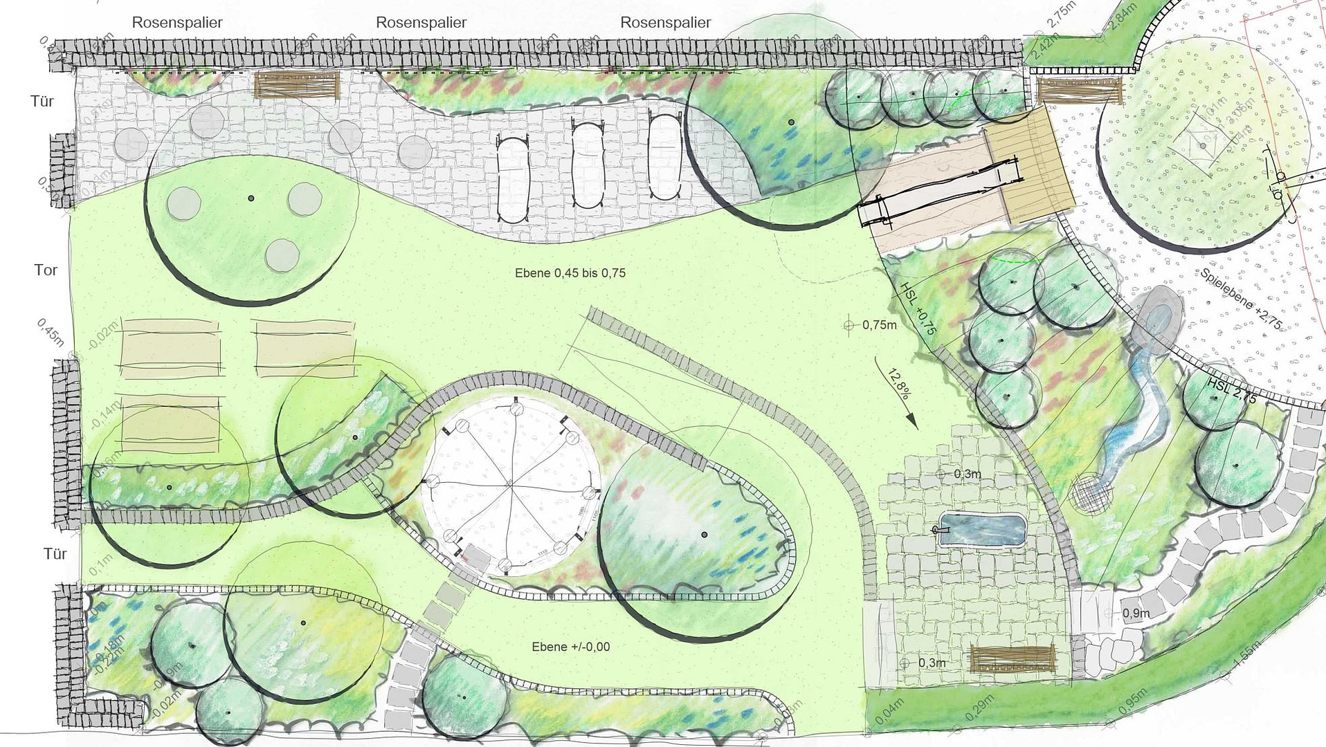 Gartenplan des Wirtshausgartens